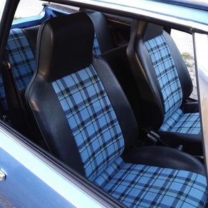 Schlüsseltasche Schlüsseletui aus Sitzstoff VW Scirocco 53 GTi & Porsche 914 Schottenkaro Hellblau Bild 4