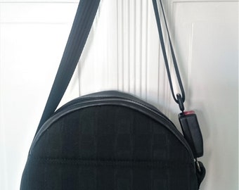 Wheelbag shoulder bag * made of seat fabric and leather * VW Corrado * G60 * Shadow plaid blue petrol