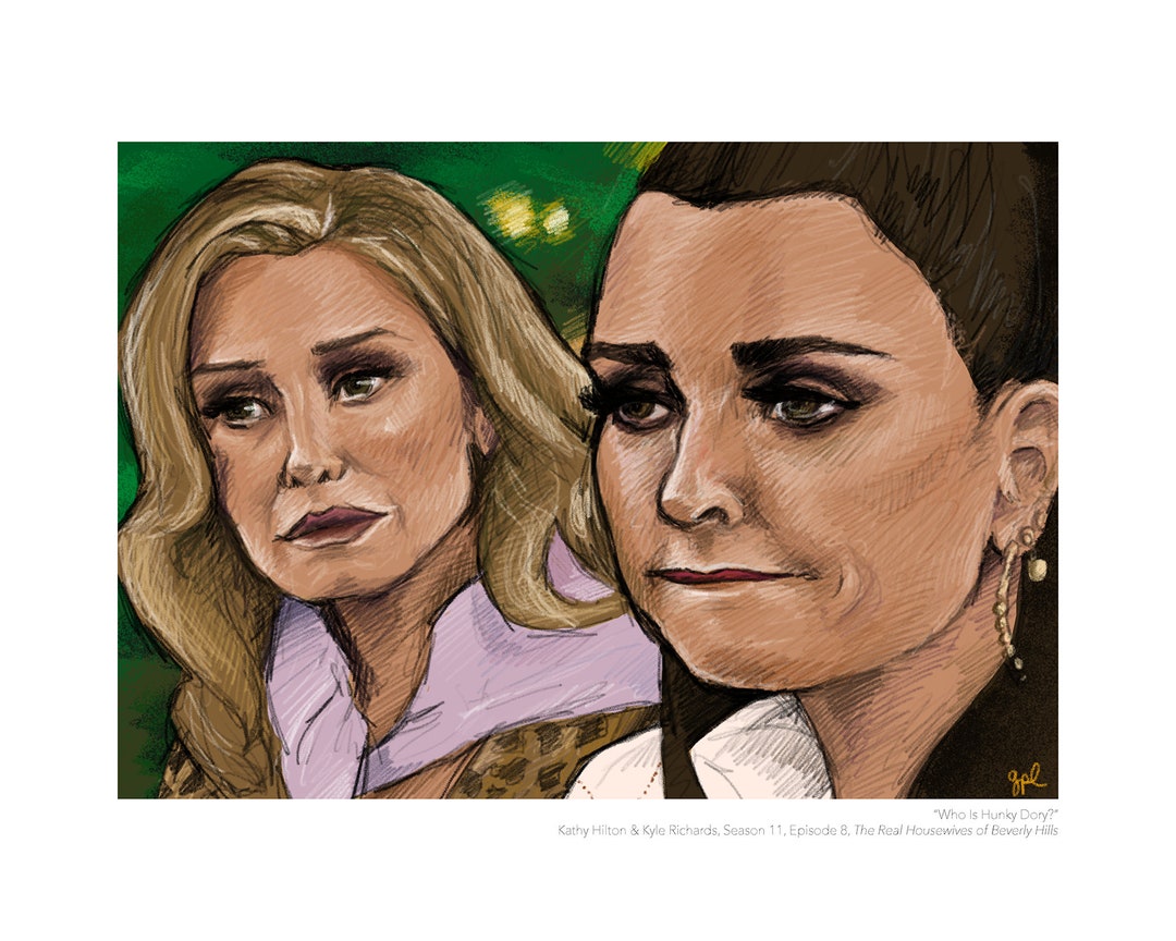 キャシー・ヒルトン \u0026 カイル・リチャーズ (ビバリーヒルズのリアル・ハウスワイブズ) ポートレートプリント - Etsy 日本, image size:1080x864