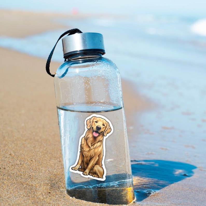 Golden Ririverer Sticker Golden Retriever Stickers | Realistic Golden Retriever Sticker ...