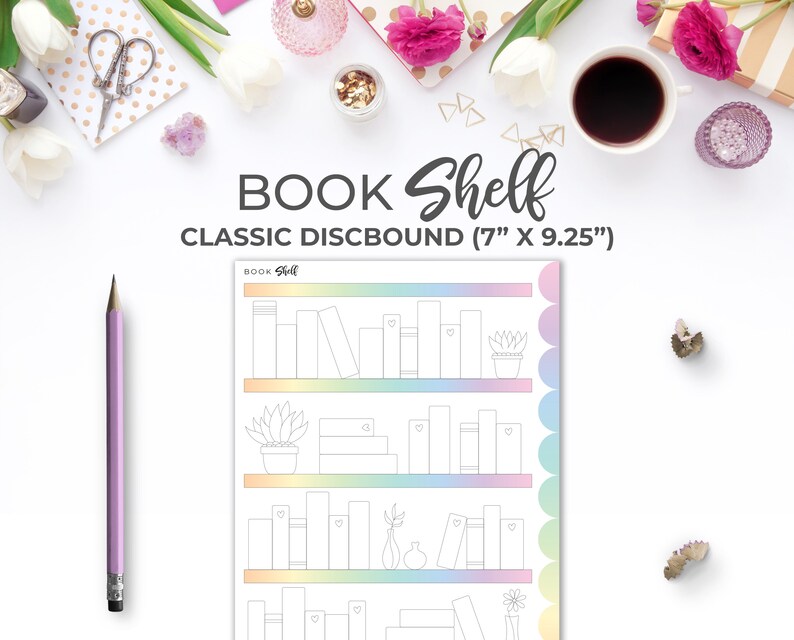 Book Shelf Reading Tracker Printable for Classic Happy Planner Etsy