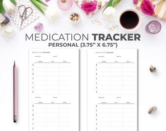 Medication Tracker Personal Insert | Printable Minimal Weekly Health and Medicine Planner Pages