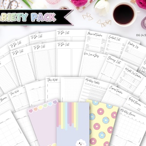 B6 Printable Planner Bundle: Minimalist Organizer Set (Digital Download)