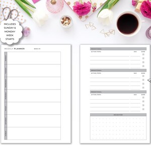 Productivity Planner Bundle A6 Inserts | Minimal Project and Goal ...