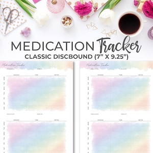 Rainbow Medication Tracker Insert: Classic Happy Planner (PDF Pattern)