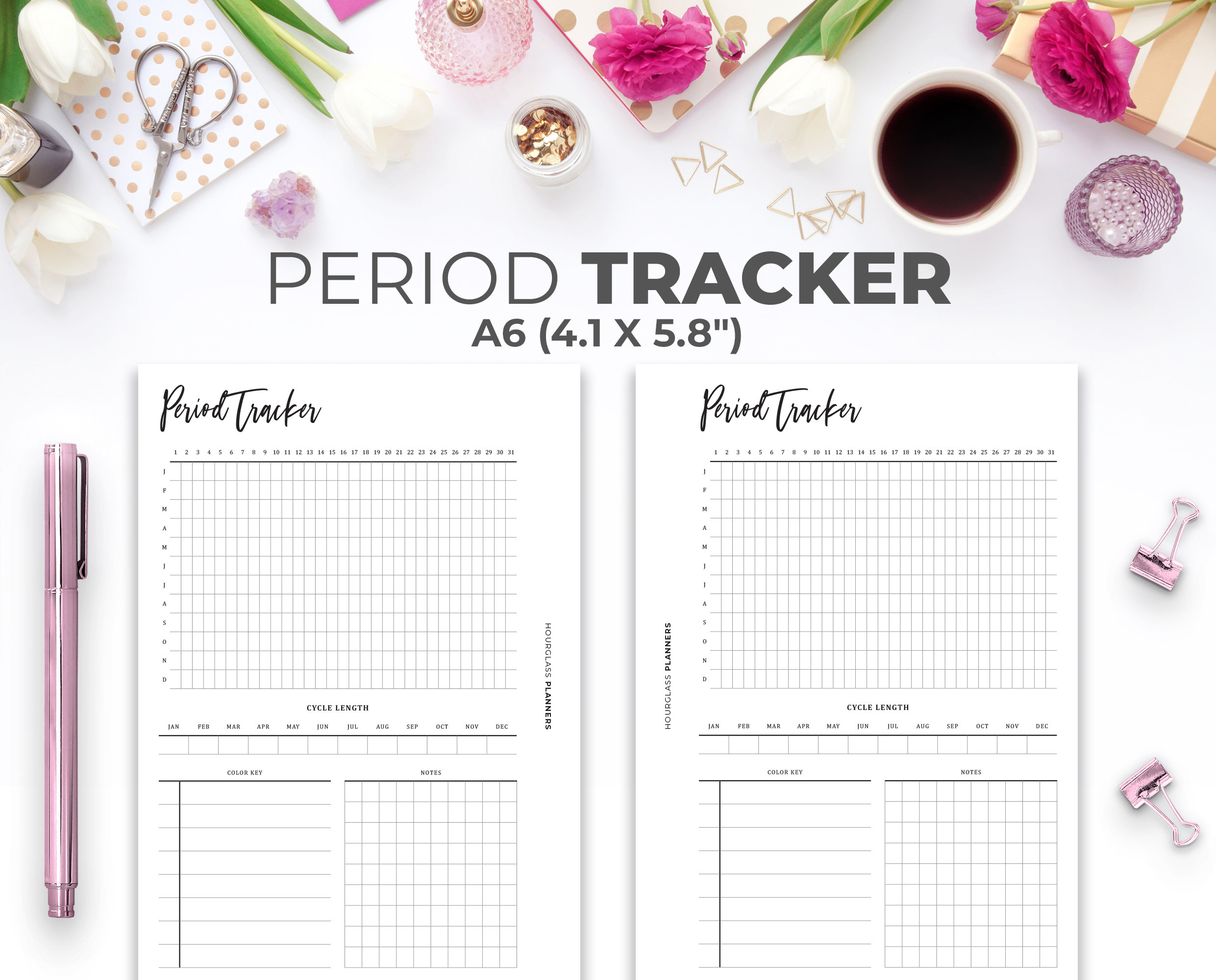 Period Tracker A6 Insert Minimal Printable Menstrual Cycle - Etsy