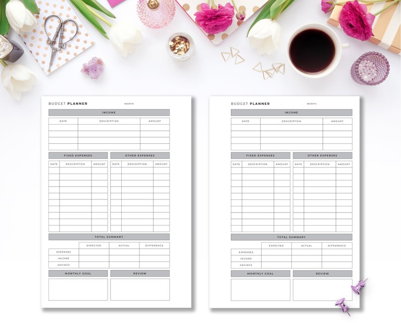 Budget Planner Printable A6 Inserts A6 Printable Budget Etsy