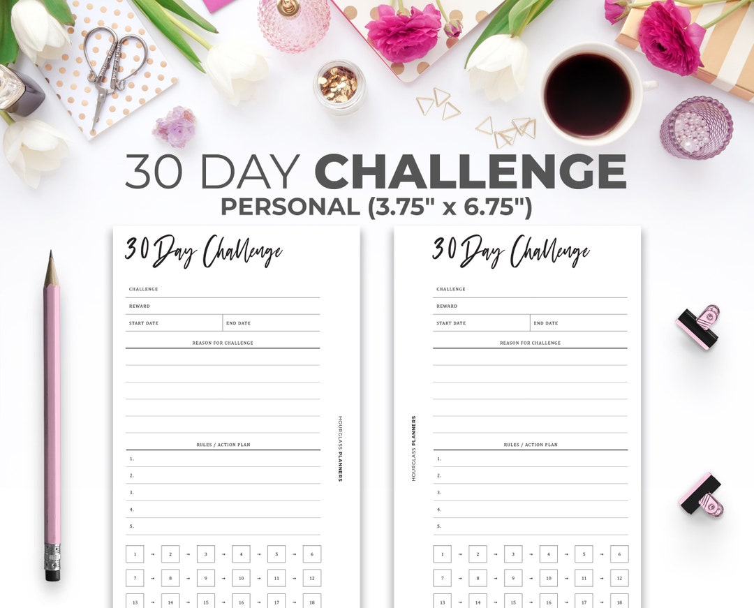 30 Day Challenge Tracker Printable: Minimalist Goal Planner (personal ...