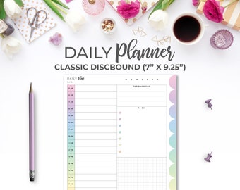 Rainbow Tagesplaner Einlage: Classic Discbound (7"x 9.25") (Digitaler Download)