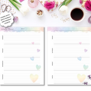 Free Week On 2 Pages Horizontal Printable
