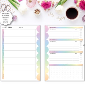 Productivity Planner Bundle B6 Inserts | Rainbow Project and Goal ...