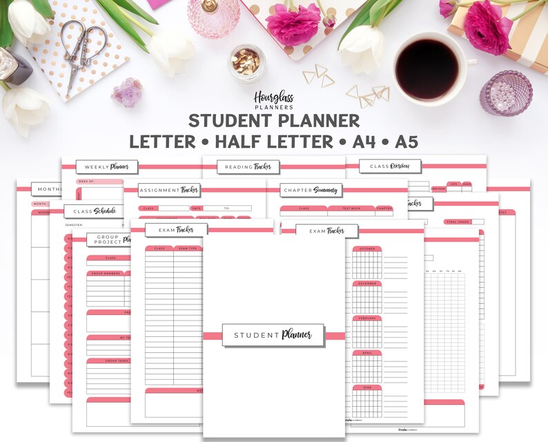 Student Planner Printable A4 A5 Letter Half Letter Etsy