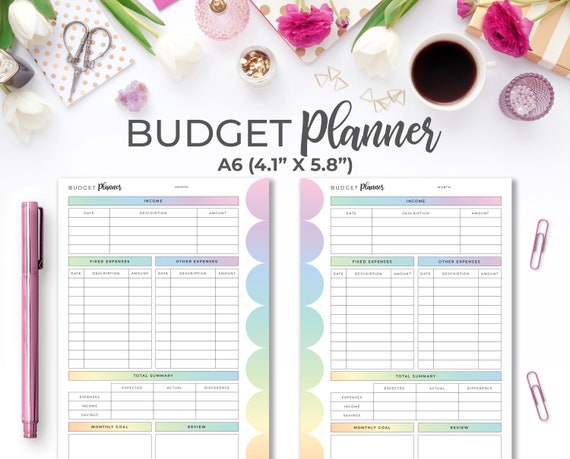 Budget Planner A6 Insert Printable A6 Printable Budget - Etsy