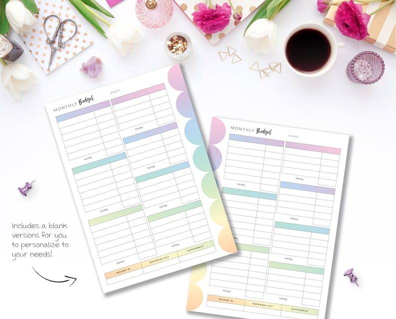 Budget Planner Printable A6 Inserts A6 Printable Pastel Etsy Canada