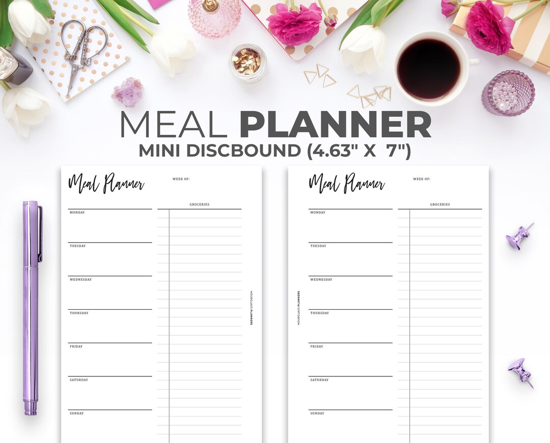 Mini Happy Planner Meal Planner Insert: Weekly Menu, Grocery List - Etsy