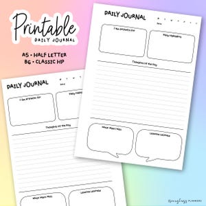 Daily Gratitude Journal Planner Printable | Reflection & Gratitude Insert