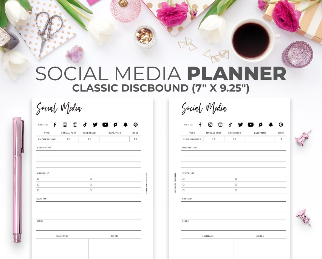 Social Media Planner Printable Insert for Classic Happy Planner Size ...
