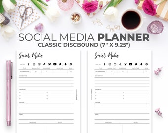 Encart imprimable de l'agenda pour réseaux sociaux : Happy Planner classique (PDF)