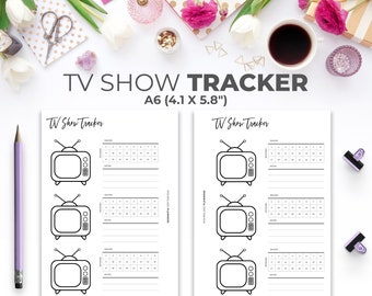 TV Show Tracker A6 Insert | Minimal Printable TV Series and Episode Tracker Planner Pages