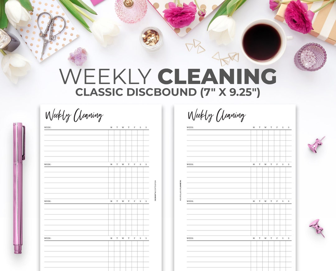 Weekly Cleaning Tracker Inserts for Classic Happy Planner | Printable ...