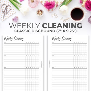 Weekly Cleaning Tracker Inserts: Classic Happy Planner (PDF Pattern)