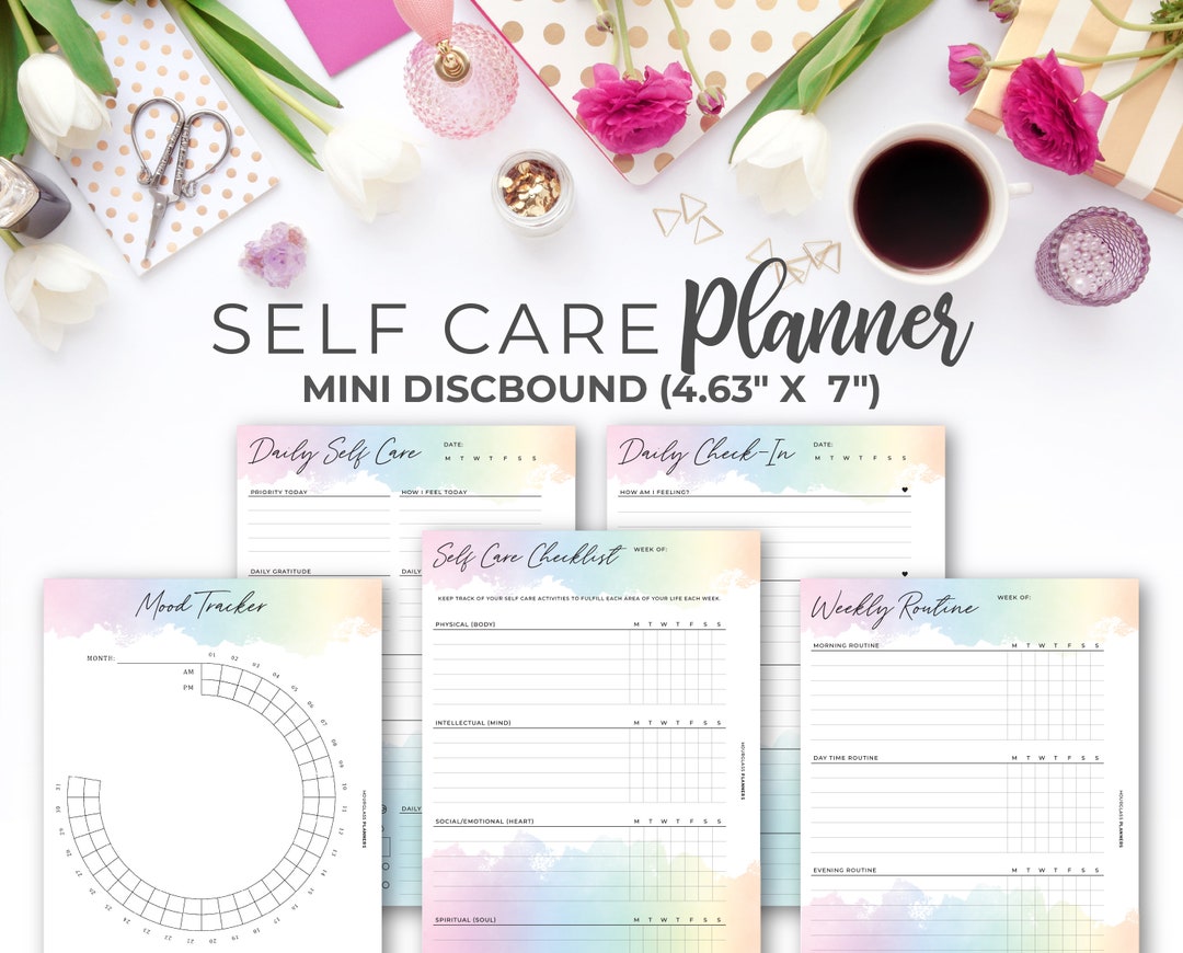 Self Care Planner for Mini Happy Planner Size | Printable Rainbow ...