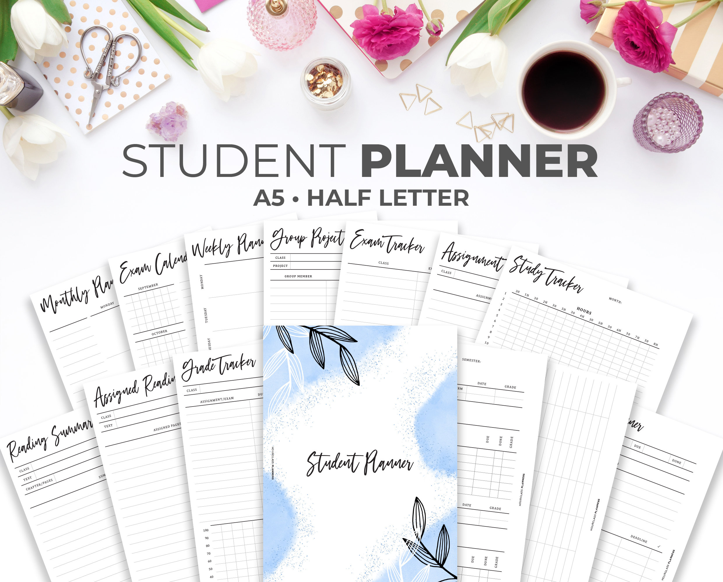Printable Student Planner Inserts A5 & Half Letter Student | Etsy
