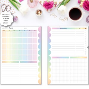 Productivity Planner Bundle Inserts A5 & Half Letter | Rainbow Project ...