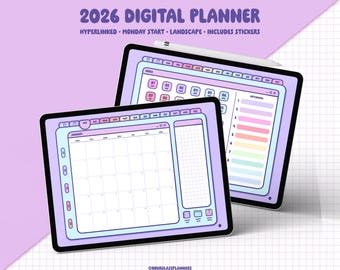 2026 Digital Planner: Colorful Monthly, Weekly, Daily (PDF-Friendly)