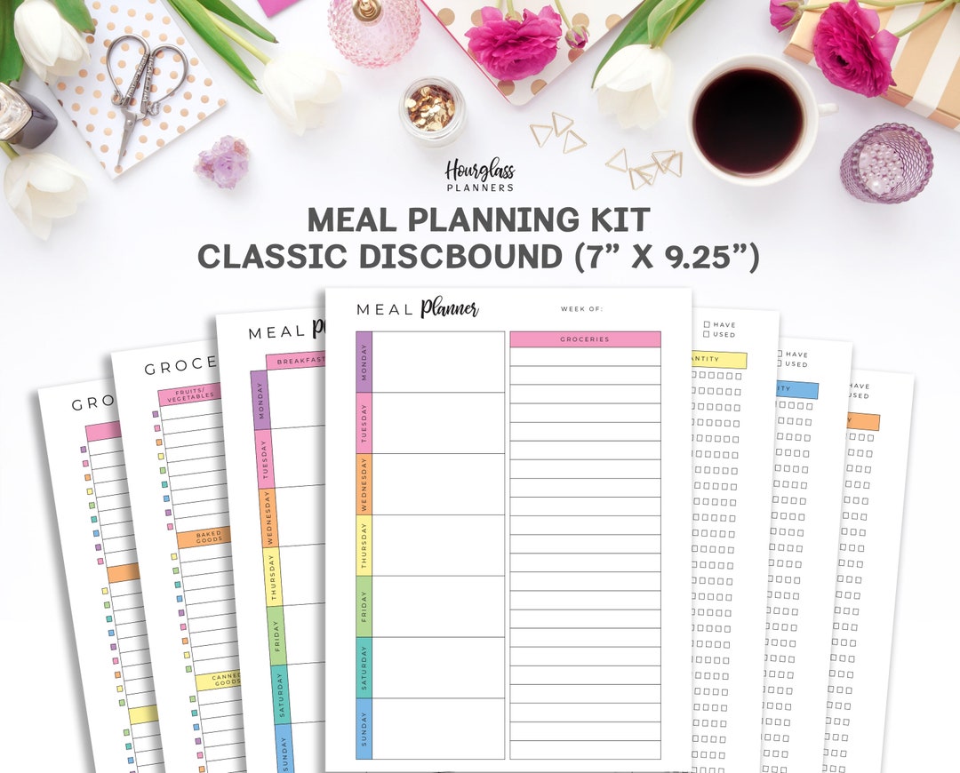 Meal Planner Insert Kit for Classic Happy Planner | Printable Rainbow ...