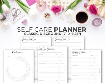 Self Care Planner for Clasic Happy Planner Size | Printable Minimal Wellness Inserts
