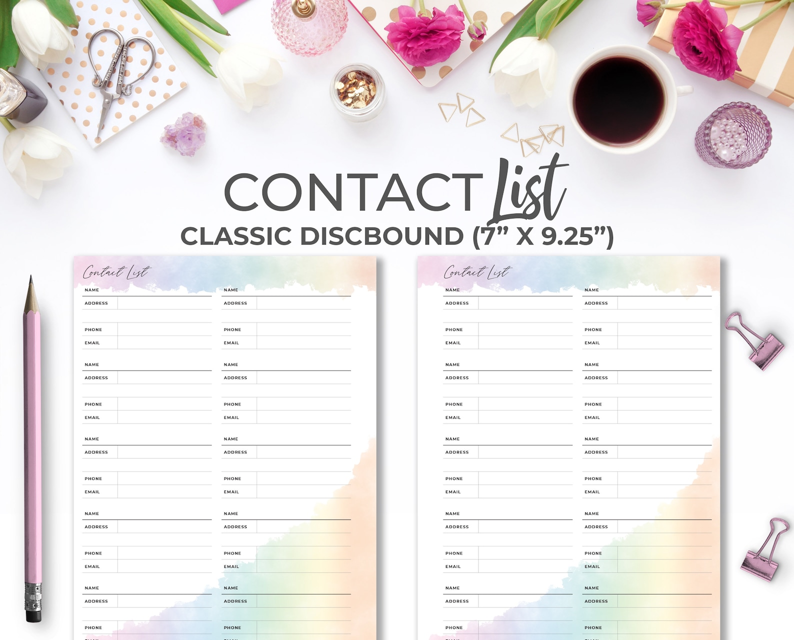 Contact List Insert for Classic Happy Planner Printable - Etsy