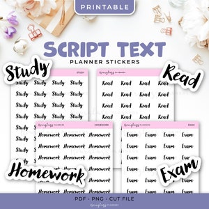 Druckbare Studenten Bullet Journal Sticker - Lernen, Lesen, Hausaufgaben, Prüfung - sofort Download