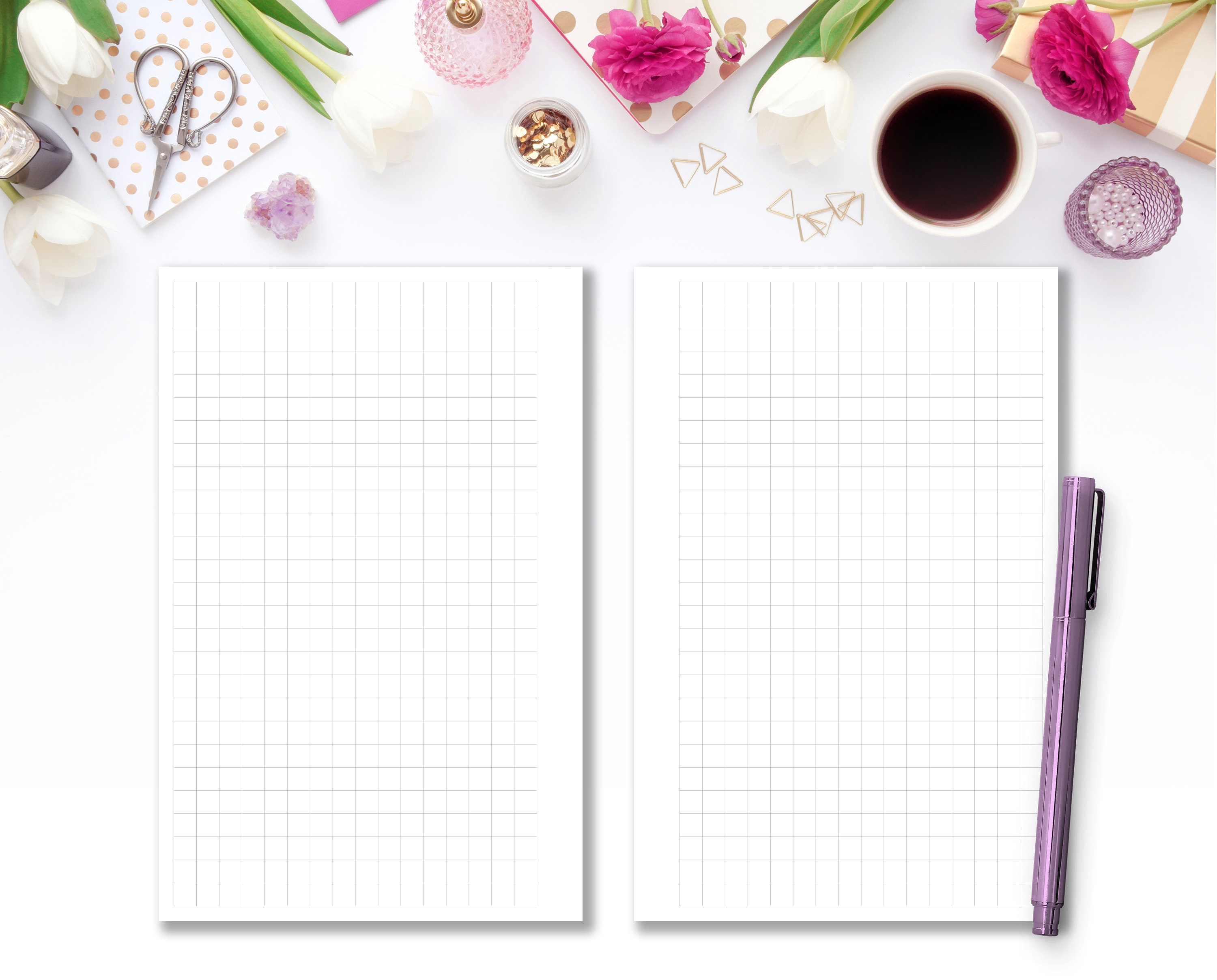 A5 & Half Letter Lined, Dot Grid Paper Inserts (printable PDF) - Etsy