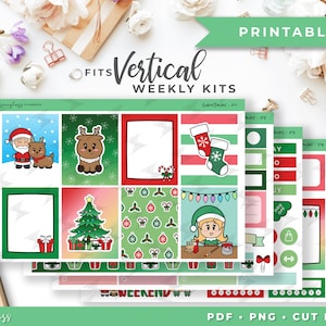 Stickerset verticale weekplanner kerst