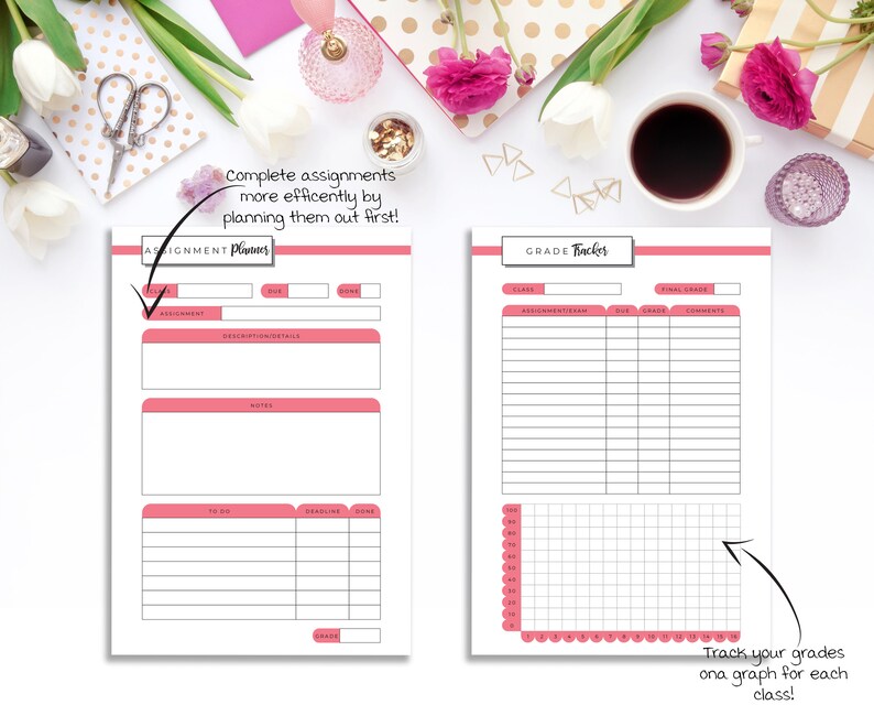 Student Planner Printable A4 A5 Letter Half Letter Etsy