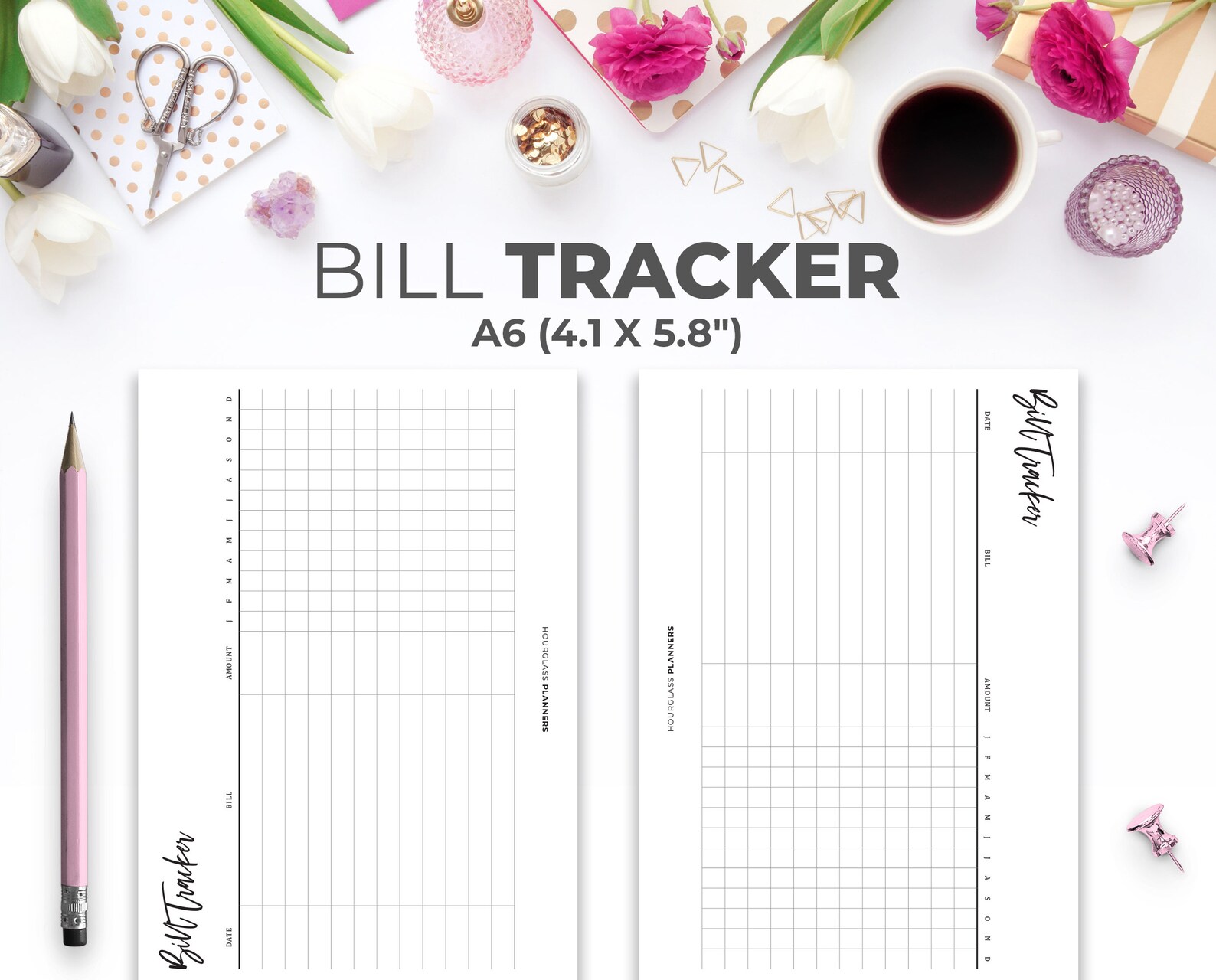 Yearly Bill Tracker A6 Insert Minimal Printable Yearly | Etsy