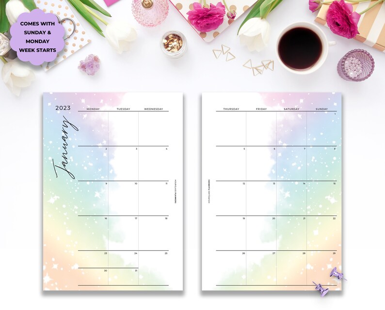 2023 Monthly Planner Inserts for Mini Happy Planner 2023 Etsy