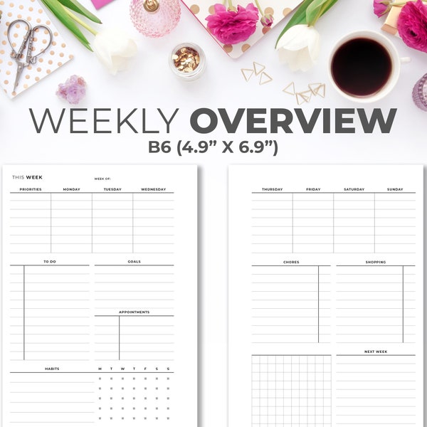 Inserts B6 Planner - Etsy