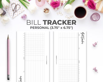 Yearly Bill Tracker Personal Insert | Minimal Printable Yearly Finance Organizer Planner Pages