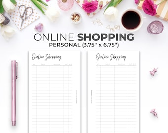 Online Shopping Order Tracker Personal Inserts | Minimal Printable Order Tracker Planner Pages