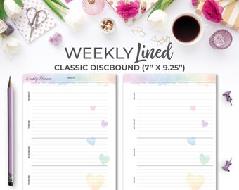 Watercolor Weekly Planner Insert: Classic Discbound (Digital Download)