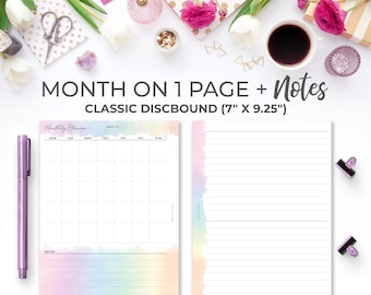 Rainbow Monthly Planner Insert: Classic Happy Planner (Digital Download)
