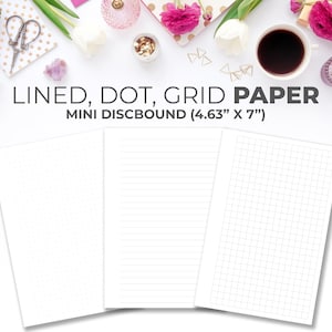 Dot Grid Linierte Papier Einsätze für Mini Happy Planner | Druckbare Notizen zu leeren Papier druckbare Seiten