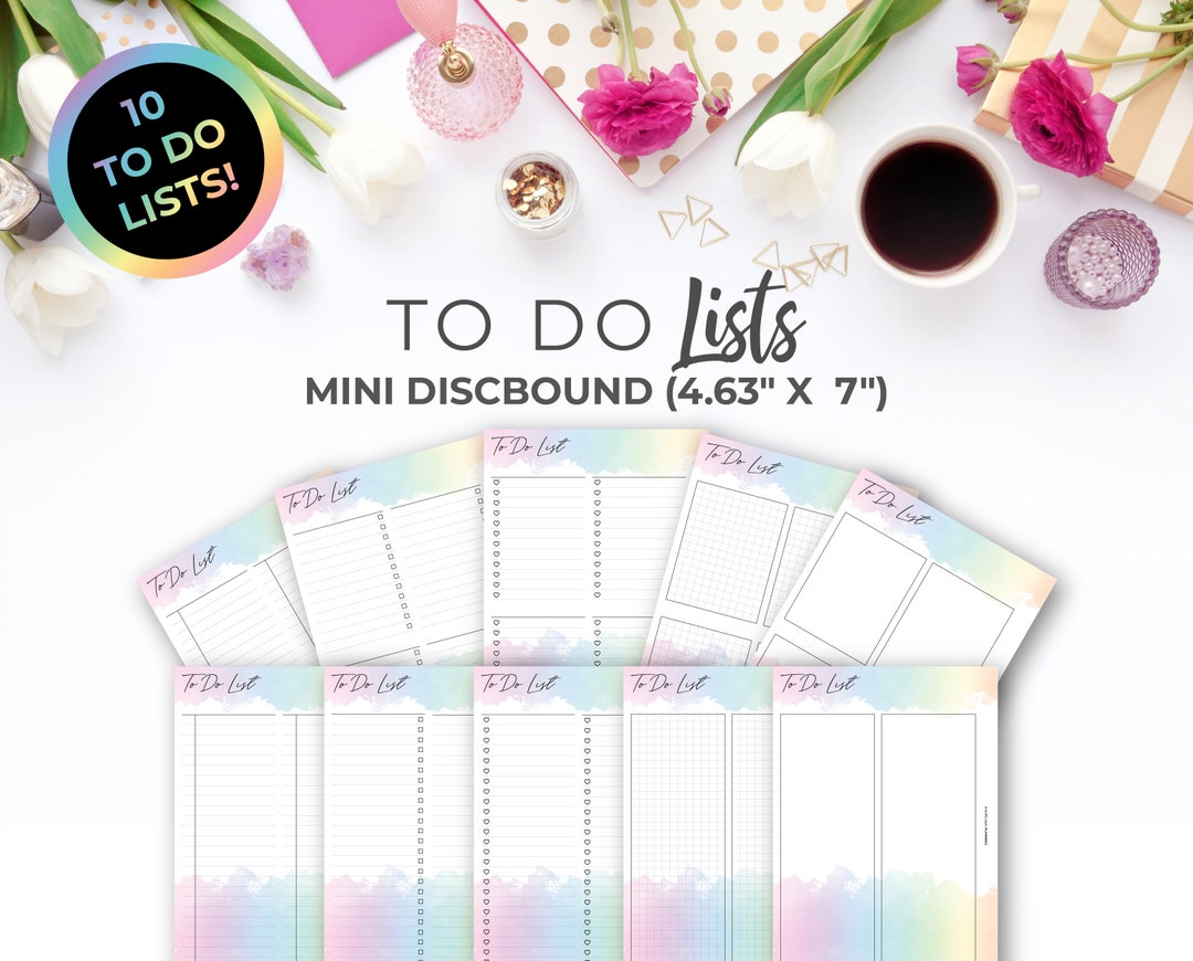 Rainbow to Do List Inserts Printable for Mini Happy Planner | Printable ...