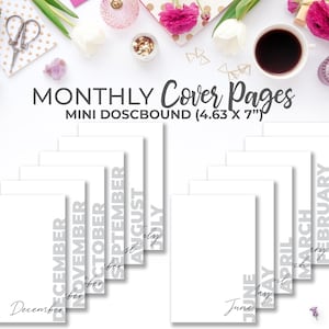 Mini Happy Planner Monthly Dividers: Minimal Script (PDF)
