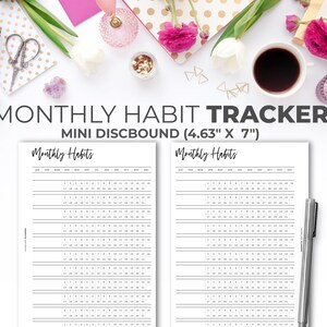 Monthly Habit Tracker Insert for Mini Happy Planner Size | Printable ...