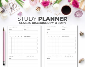 Classic Happy Planner Study Schedule Insert (7" x 9.25") (Digital Download)