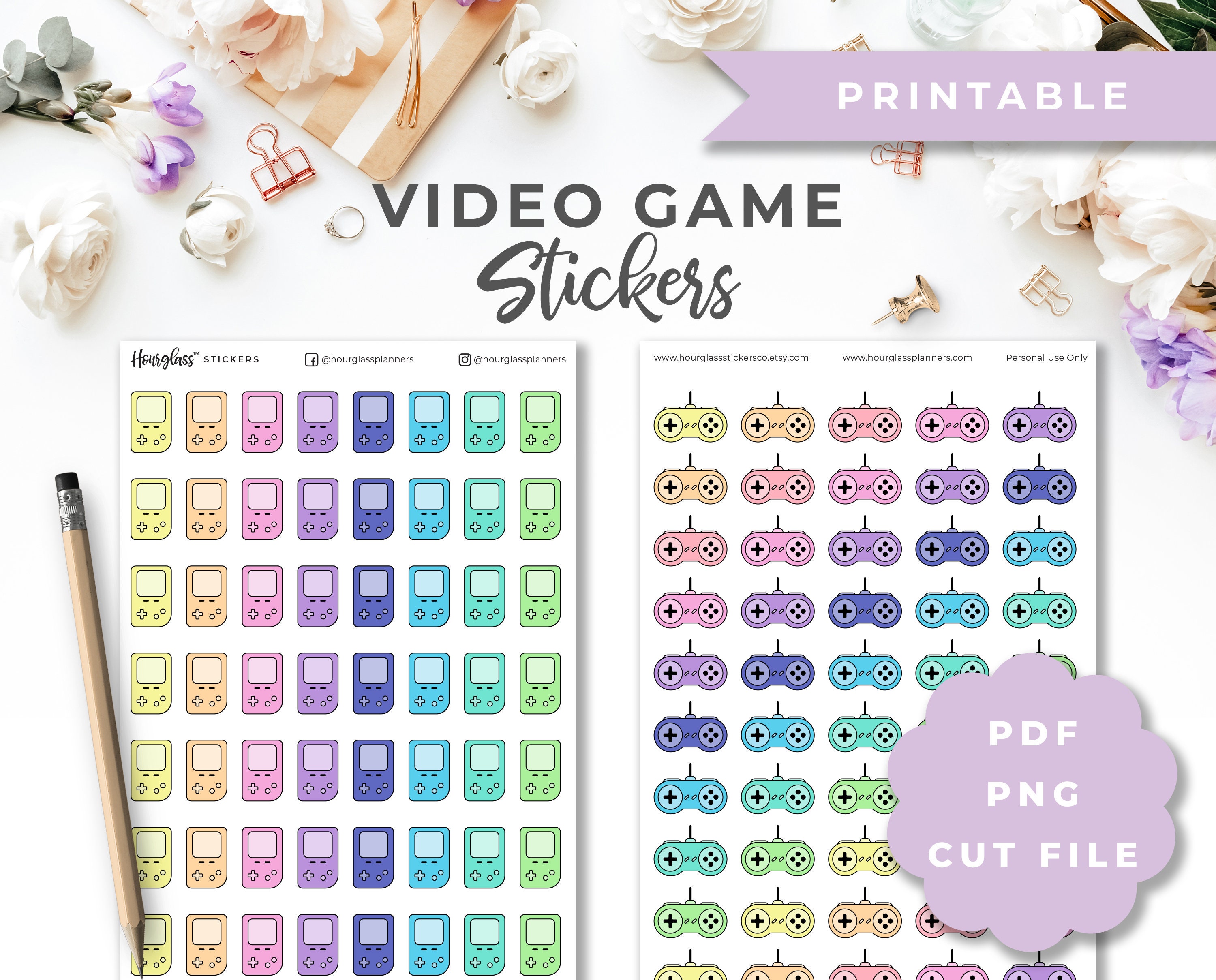 Video Game Flowers, Stickers