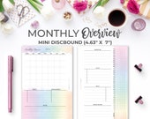 Mini Happy Planner Insert: Rainbow Monthly Overview (Digital Download)